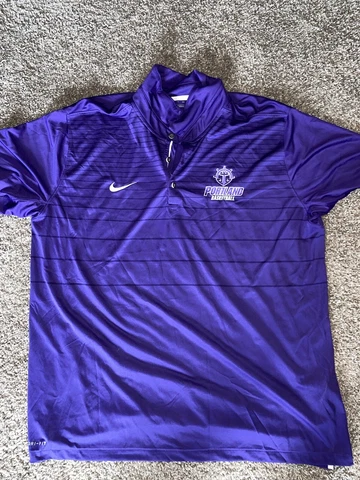 Portland Pilots Size 2XL Striped Nike Collared Polo Mens NCAA Team issued Shirt Cover