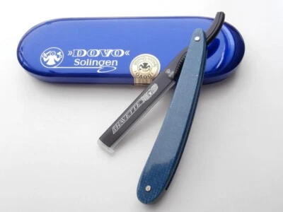 DOVO SHAVETTE Alluminio BENZINA Blu Solingen Razor Lama Intercambiabile Rasoio! - Immagine 1 di 4