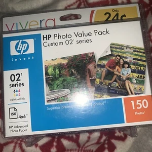 HP 02 PHOTO Value-Pack Custom 6 Ink Cartridges & 150 Photo Paper 2008 - Picture 1 of 6
