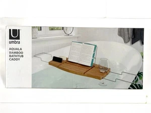 Carrito de baño de bambú extensible y ajustable UMBRA AQUALA, NATURAL *PAQUETE DESGASTADO - Imagen 1 de 2