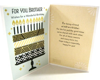 Вдумчивая поздравительная открытка на день рождения для брата - Изображение 1 из 2