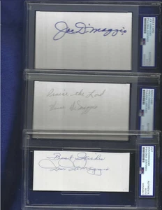 DiMaggio Brothers Autograph Collection Joe,Dom,Vince PSA SLABBED (3) Baseball - Picture 1 of 4