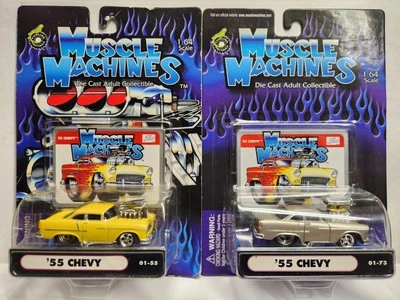 (2) Máquinas musculares Funline 2001 escala 1:64 • Chevy Bel Air 1955 [01-55 y 73] Foto 1 de 4
