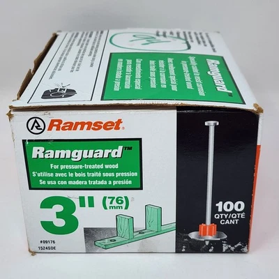 Ramset Ramguard 3 pulgadas Pasadores de accionamiento con arandelas para madera a hormigón (94 ct.) Foto 1 de 4