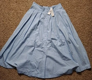 Maxi Falda Banana Republic Factory Cintura Calada Popelina Azul Cielo Talla 8 Nueva con Etiquetas RT$90 - Imagen 1 de 9
