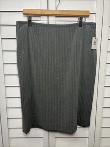 Calvin Klein Pinstripe Pencil Suit Skirt Women’s Size 12 Gray Career NWT - Picture 1 of 10