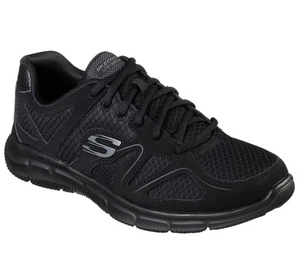 Skechers Verse-Flash Point Hombres Negro Deportes Gimnasio Caminar Entrenadores con Cordones - Imagen 1 de 3