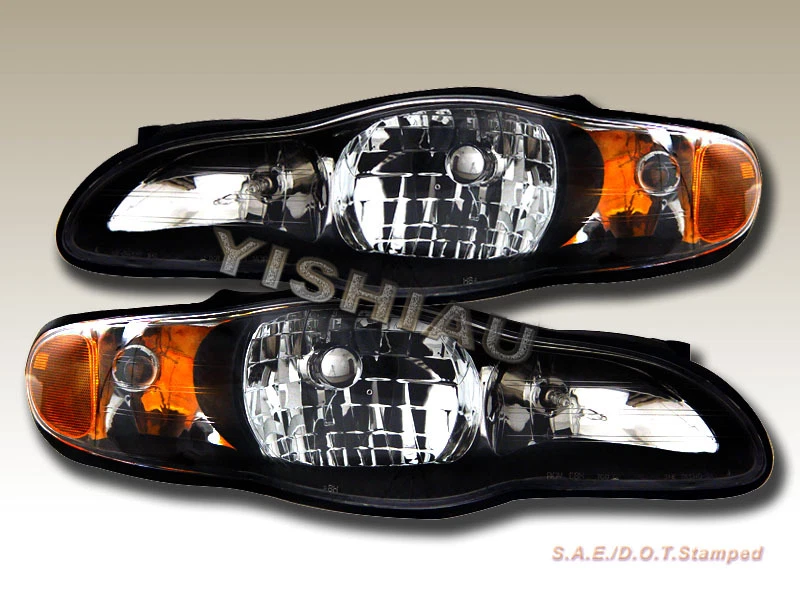 Faros de 2 puertas negros para Chevy Monte Carlo 2000-2005 cupé JDM Foto 1 de 1