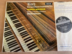 SXL 6101 Bach Harpsichord Concertos 1 & 2 George Malcolm W/B - Picture 1 of 2