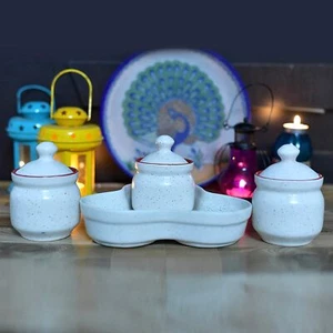Ceramic Handmade Pickle container/ Barni,Set of 3 |Capacity - 200ml - Bild 1 von 5