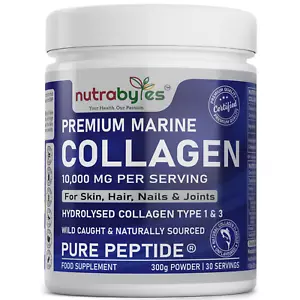 Hydrolysed Marine Collagen Powder - 10,000mg - Pure Peptides Powder (30 Days) - Picture 1 of 8