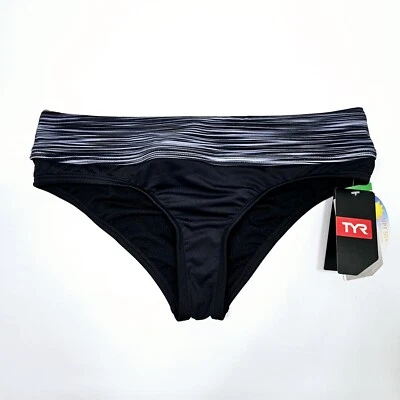 TYR Mujer Talla M (8) Negro y Gris Arvada Riva Bikini Traje de Baño Parte Inferior Nuevo con Etiquetas Foto 1 de 4