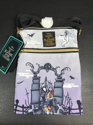 Loungefly Nightmare Before Christmas Jack Sally Graveyard Passport Crossbody Bag - Image 1 of 4