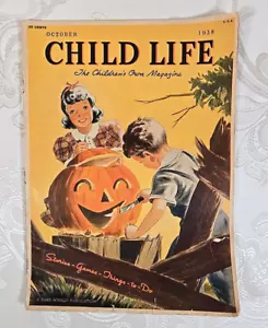 Oktober 1938 Child Life Zeitschrift Geschichten Dinge zu tun vorlesen Rand McNally - Bild 1 von 6