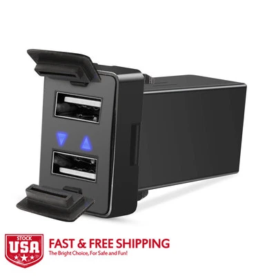 MICTUNING Dual USB Car Charger 2 USB Port Socket For Toyota 4Runner RAV4 Tacoma - Image 1 of 4