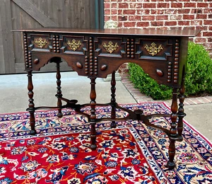 Antique English Table Hall Entry Console Sofa Table Oak William & Mary c. 1900 - Picture 1 of 21