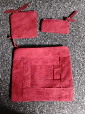 Bolsa de mão vintage por Laurice Keyloun vermelha marrom design quadrado cartão bolsa moeda - Imagem 1 de 4