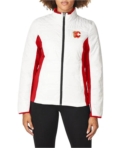 G-III Sports Womens Calgary Flames Jacket, White, XX-Large Cover