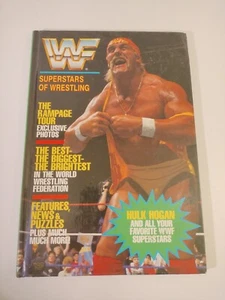 WWF Superstars Of Wrestling Hardback Book Hulk Photos Puzzles History 1991 - Picture 1 of 5