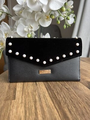 DUNE Purse  Black Pearl Stud Detail Faux Leather Wallet VGC  - Image 1 of 4