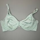 Vanity Fair Back Smoothing Bra 38D Radiant Smooth Underwire Green Satin 76571