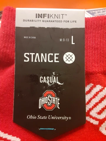 STANCE UNIVERSITY OF OHIO STATE BUCKEYES CASUAL RED 9-12 US SOCKS Cover