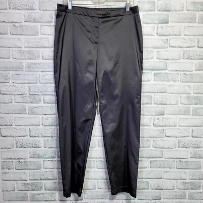 Pantalones de vestir recortados metálicos brillantes gris oscuro vintage años 90 BCBG Maxazria para mujer 12 Foto 1 de 4