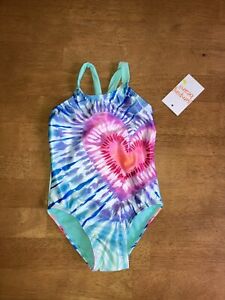 $24 NWT 18m girls one-piece tie dye heart Swimsuit / Bathing Suit ~ 18 months