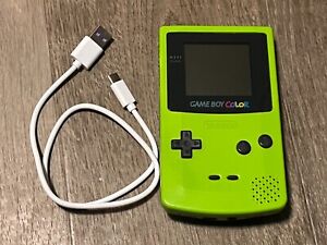 Nintendo Game Boy Color Lime Green Rechargeable Battery Handheld Console System