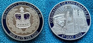 Moneda de Plata Coronación Rey Carlos III 2023 Familia Real de Londres Camila Británica - Imagen 1 de 17