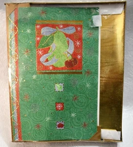Tarjetas de Navidad American Greetings Foil Pear Vintage - Imagen 1 de 5