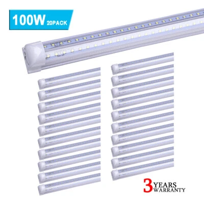 20 Pack 100W T8 8FT Led Tube Light Bulbs 8Foot Linkable 8' Led Shop Light 6000K - Image 1 of 4
