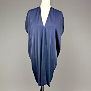 Vince Womens Silk Minimalist Tunic Dress Size L Cap Sleeves Capsule Drapey Chic - Picture 1 of 9