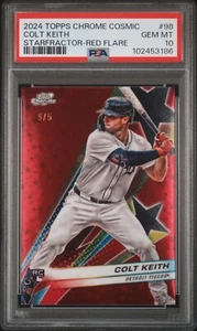 2024 Topps Chrome Cosmic Colt Keith Starfractor Red /5 SSP RC #98 PSA 10 ๐ - Picture 1 of 2