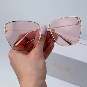 Dior Women Sunglasses Shiny Gold Pink Butterfly CD40095U 10Y BRAND NEW - Picture 1 of 10