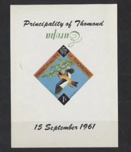 Hoja de recuerdo IRLANDA 1961 PÁJARO LOCAL PRÍNCIPE DE THOMOND Europa invertida - Imagen 1 de 2