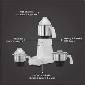 Preethi Eco Plus MG 157 Mixer Grinder Juicer for Kitchen 4 Jars 750 Watt White - Picture 1 of 5