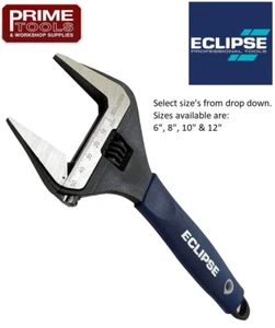 Eclipse Soft-Grip Adjustable Wrench/Spanner Extra Wide Jaw Choose 6",8",10",12" - Picture 1 of 9