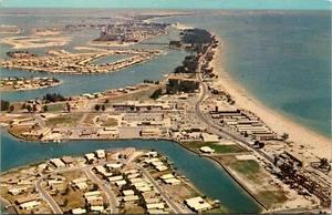 Postal Isla del Tesoro Vista Aérea Playa Municipal Golfo de México Florida - Imagen 1 de 2