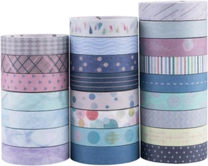 24 Rolls Washi Tape Set Basic Skinny Masking Decorative Tapes for Arts, DIY Craf - Picture 1 of 6