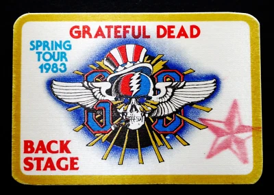 Grateful Dead Backstage Pass 1983 Spring Tour Star PIB Red Tour Marking Griffin Foto 1 de 4