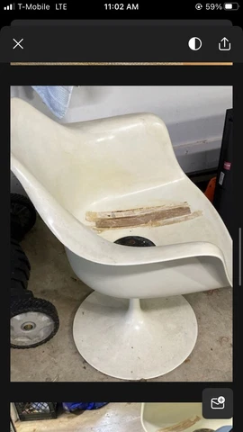 Mid century modern white fiberglass swivel chair Cover