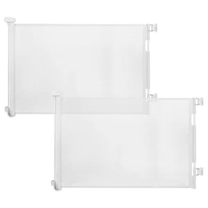 2-Pack White Retractable Mesh Baby/Dog Gate, 33" Tall, Extends to 55" Wide - Picture 1 of 6