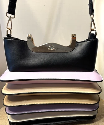 Bolsa satchel estilo acordeão exclusiva rosa roxo bronzeado Color Block Excelente - Imagem 1 de 4