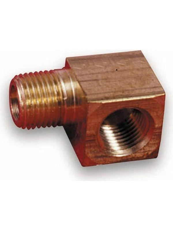 Holley Fuel Pressure Gauge Brass 90 Elbow 1/8 NPT Male 1/8 NPT Female (26-69) - Image 1 of 4
