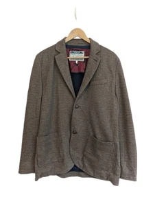Joules Mens Blazer Jacket SIZE LARGE Brown Herringbone Tweed Style Cotton  - Picture 1 of 6