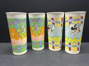 (4) Vintage Disney Tupperware Mini Mouse & Daisy Duck Plastic 16oz Tumbler Set - Picture 1 of 7