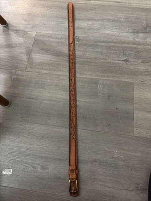 Cinturón de cuero de vaca de grano completo marca Hereford de colección hebilla de latón #H620S talla 26 Foto 1 de 4