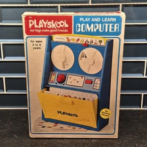 Vintage Playskool Play And Learn Computer 1972 With Cards & Original Box READ - Picture 1 of 23