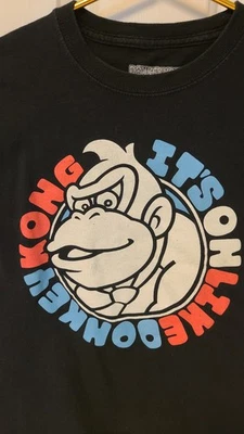 Boys It's on like Donkey Kong Tee 8 S black short sleeve gamer 100% cotton - Image 1 of 4